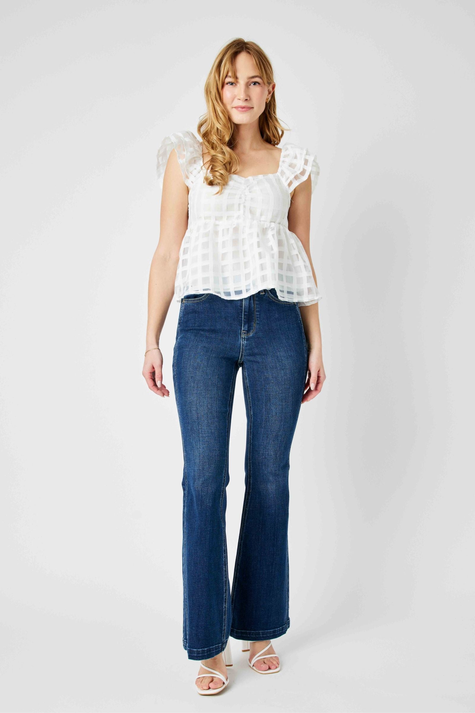 Judy Blue High Waist Angled Side Seam Detail Flare