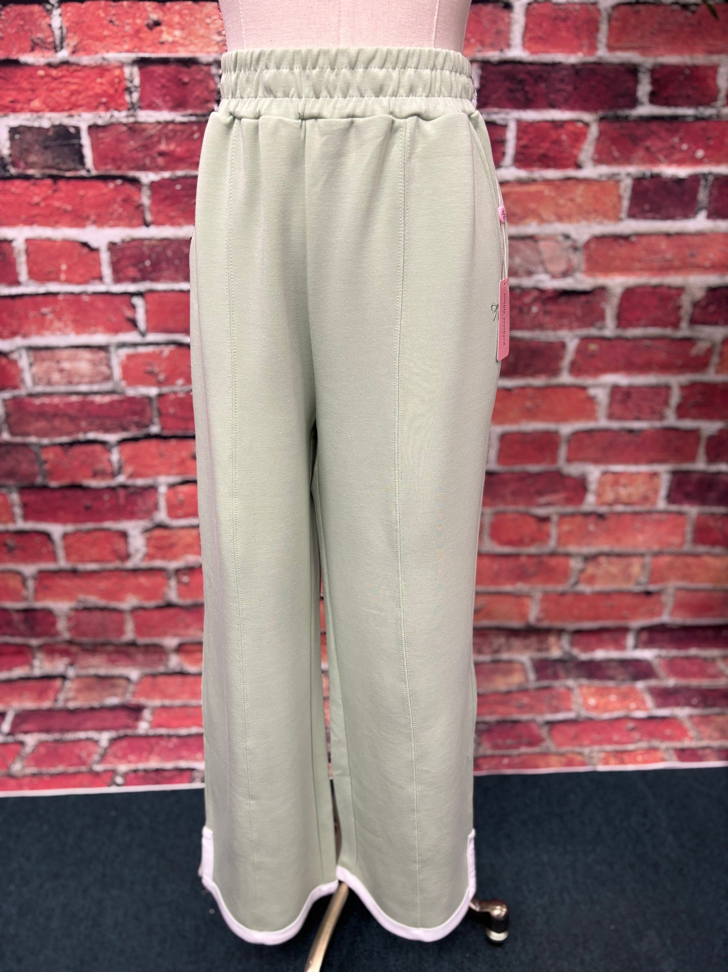 Sage Green Scalloped Lounge Pants