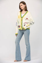 Load image into Gallery viewer, GOLF EMBROIDERED PATCH CARDIGAN
