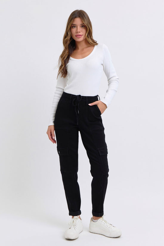 Judy Blue HW Cargo Cuffed Jogger