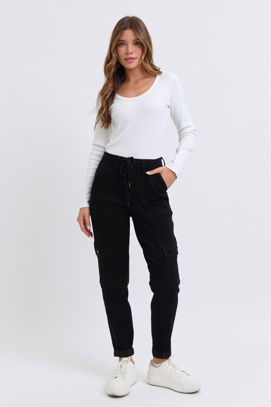 Judy Blue HW Cargo Cuffed Jogger