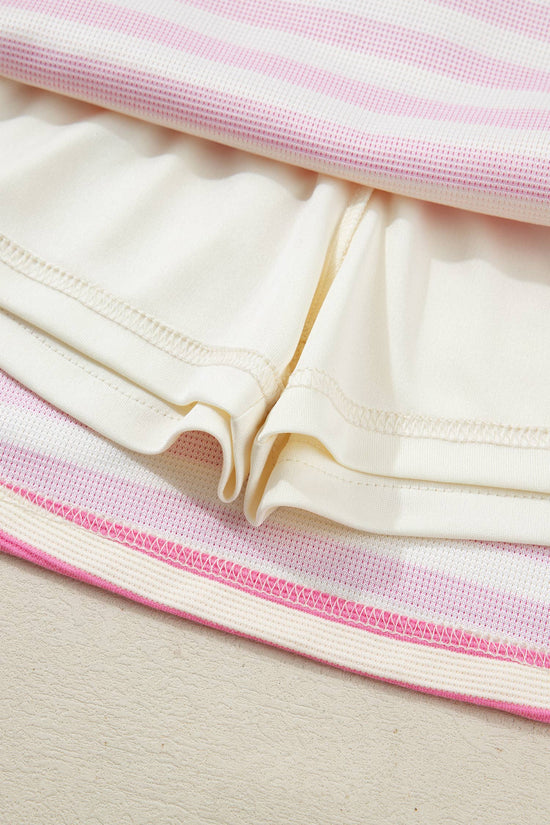 Striped Polo Two-Piece Set
