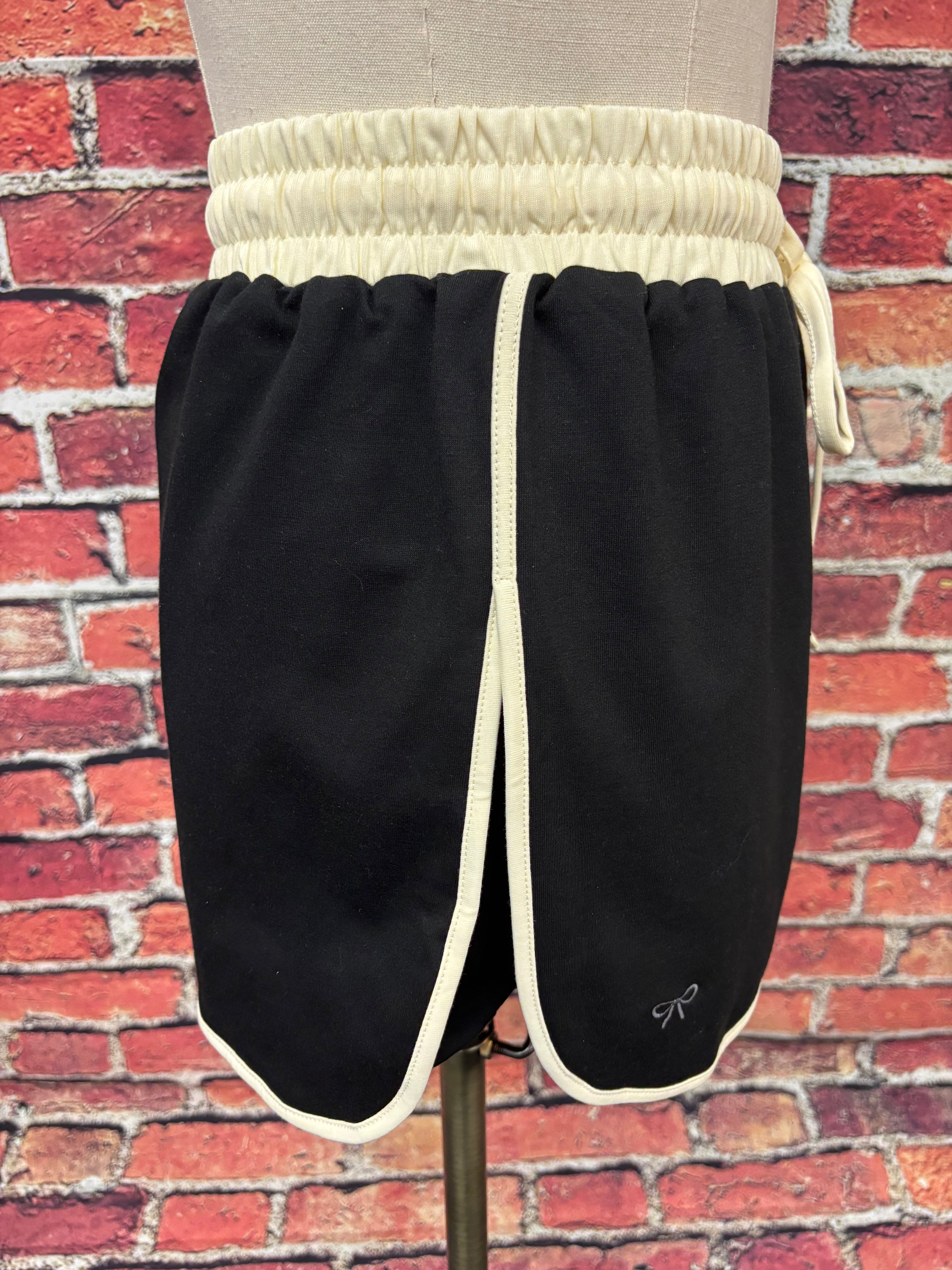 Black & Cream Sporty Chic Skort Set