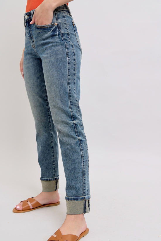 MR Vintage Wash SS Panel & Double Roll Cuff Boyfriend