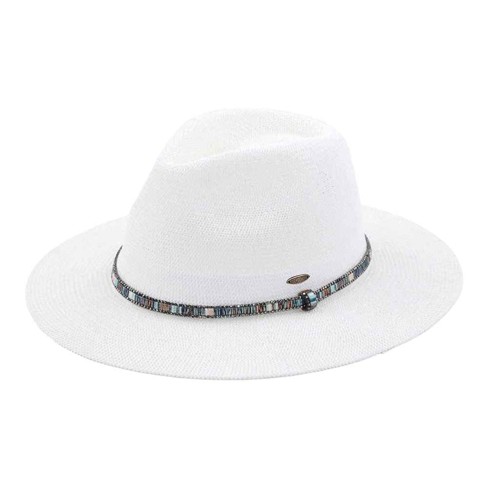 Panama Rhinestone Thread Detail Hat *FINAL SALE*