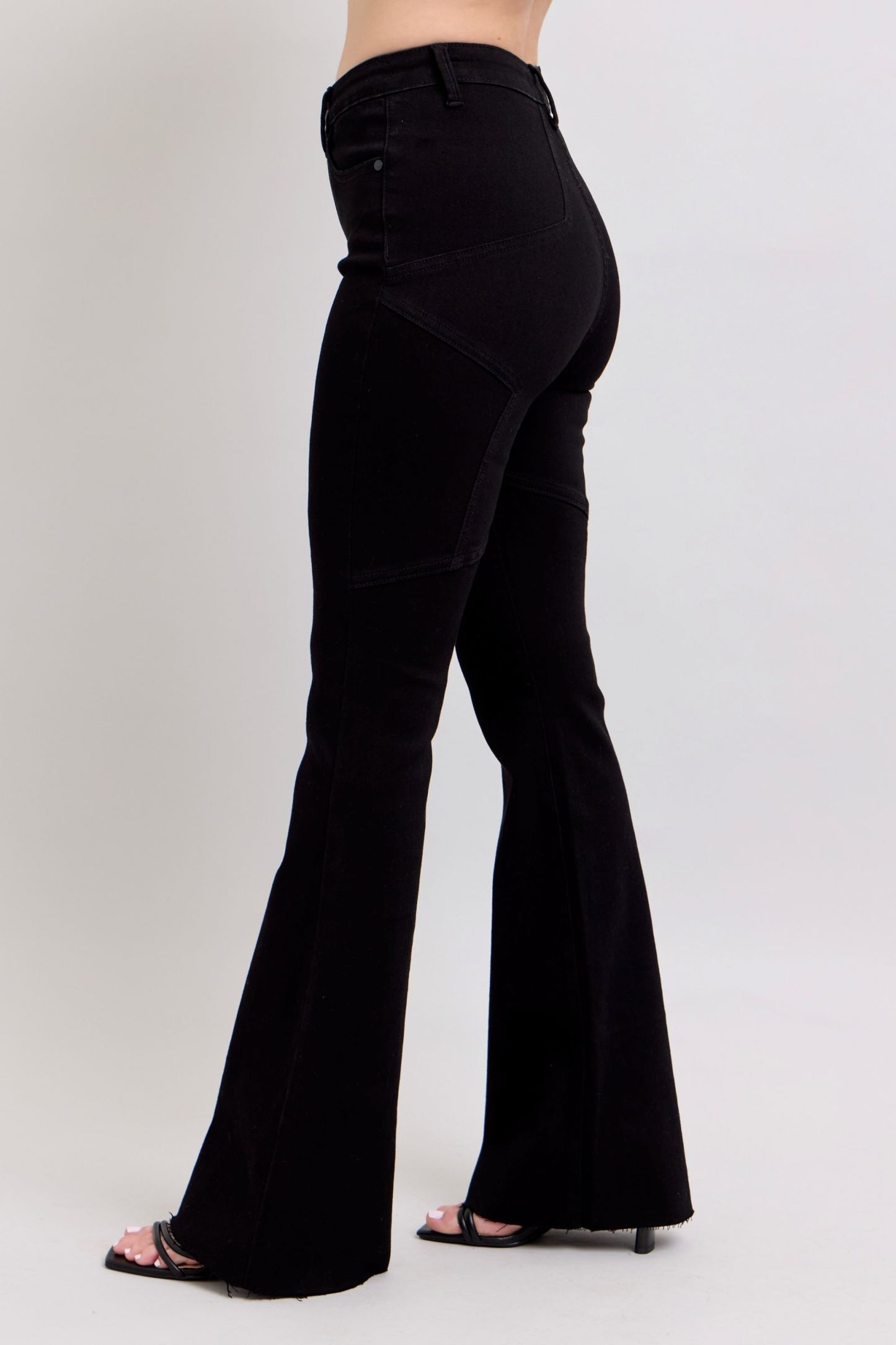 High Waist Star Seam Detail Flare