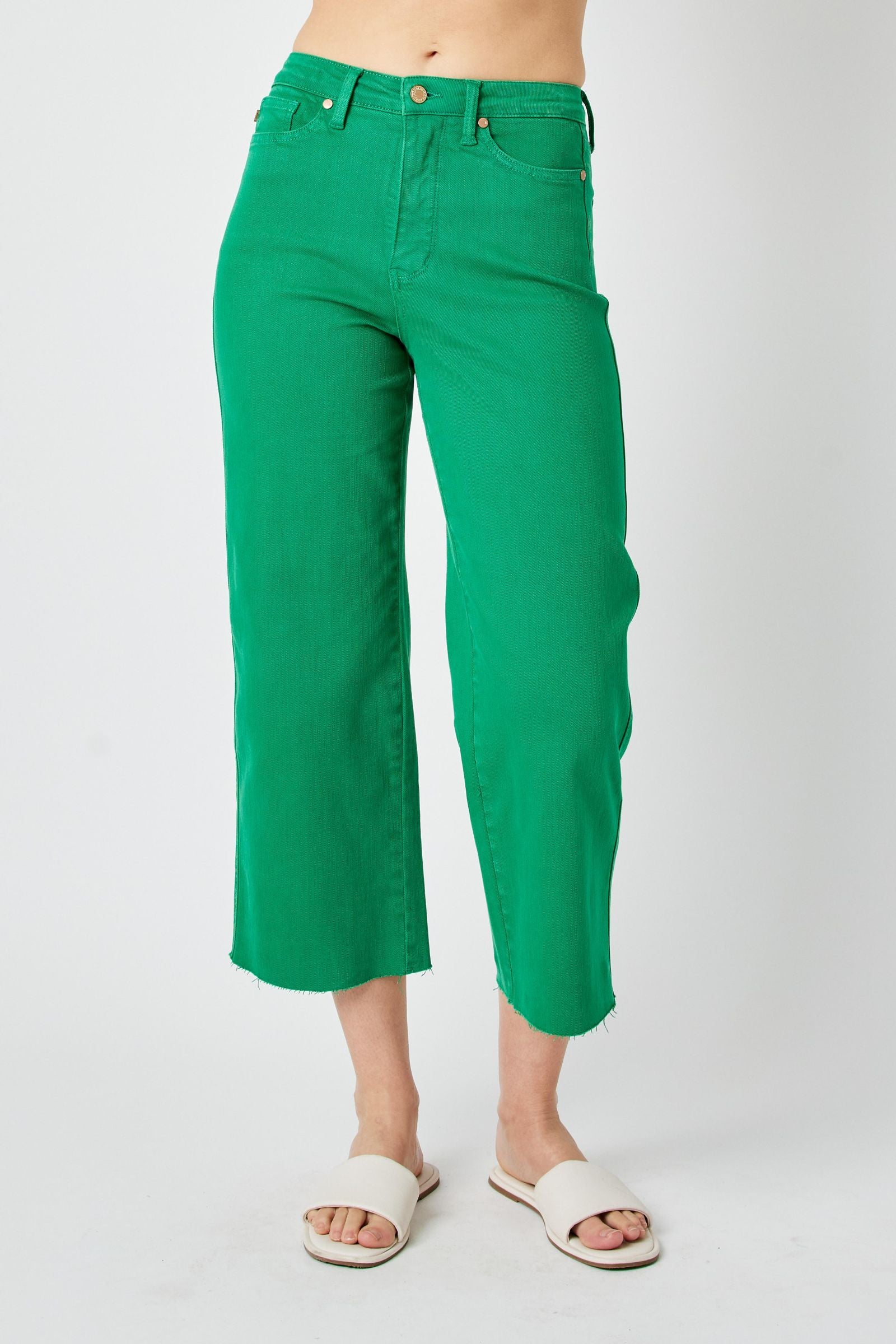 Judy Blue High Waist Garment Dyed Wide Leg Crop * FINAL SALE*