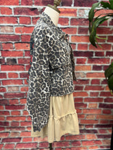 Load image into Gallery viewer, Leopard &amp; Rose Patchwork Cropped Denim Jacket
