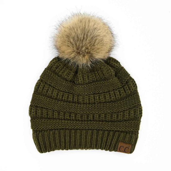 Mia Knit Fur Pom Beanie