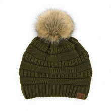 Load image into Gallery viewer, Mia Knit Fur Pom Beanie
