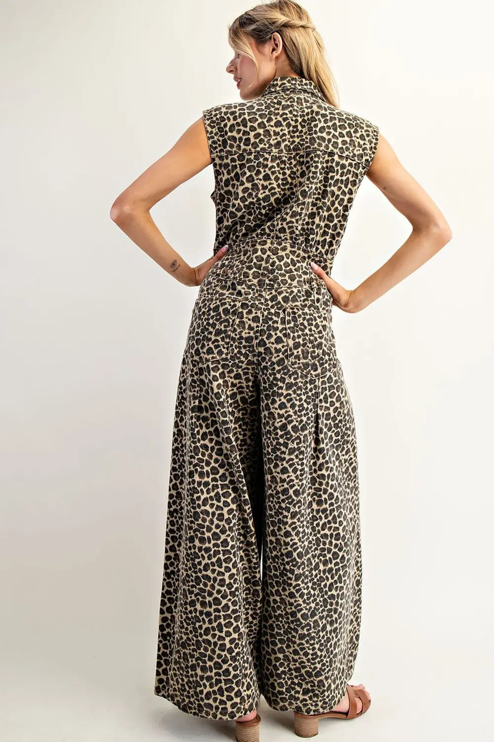 Leopard Sleeveless Jumpsuit