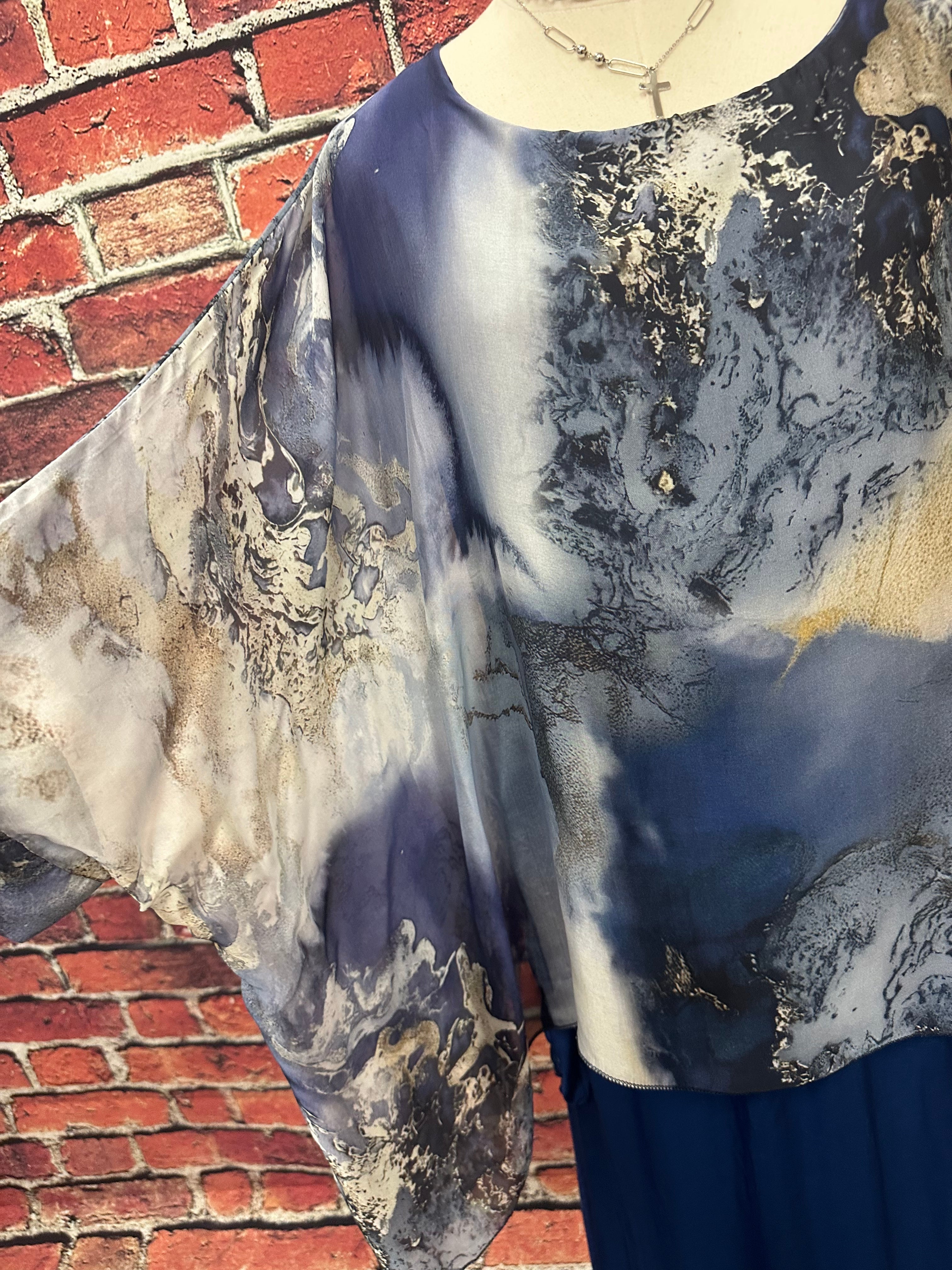Poncho Silk Top