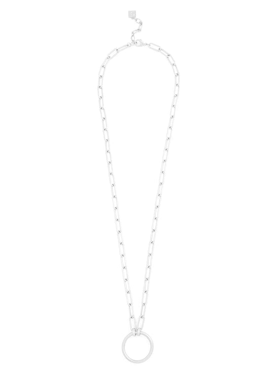 Long Link Necklace With Circle Charm