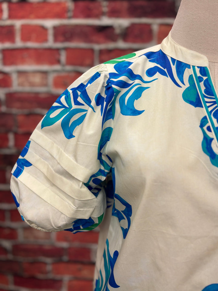 Coastal Bloom Cotton Blouse