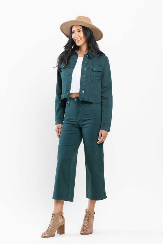 Judy Blue High Waist Tummy Control Garment Dyed Wide Crop *FINAL SALE*