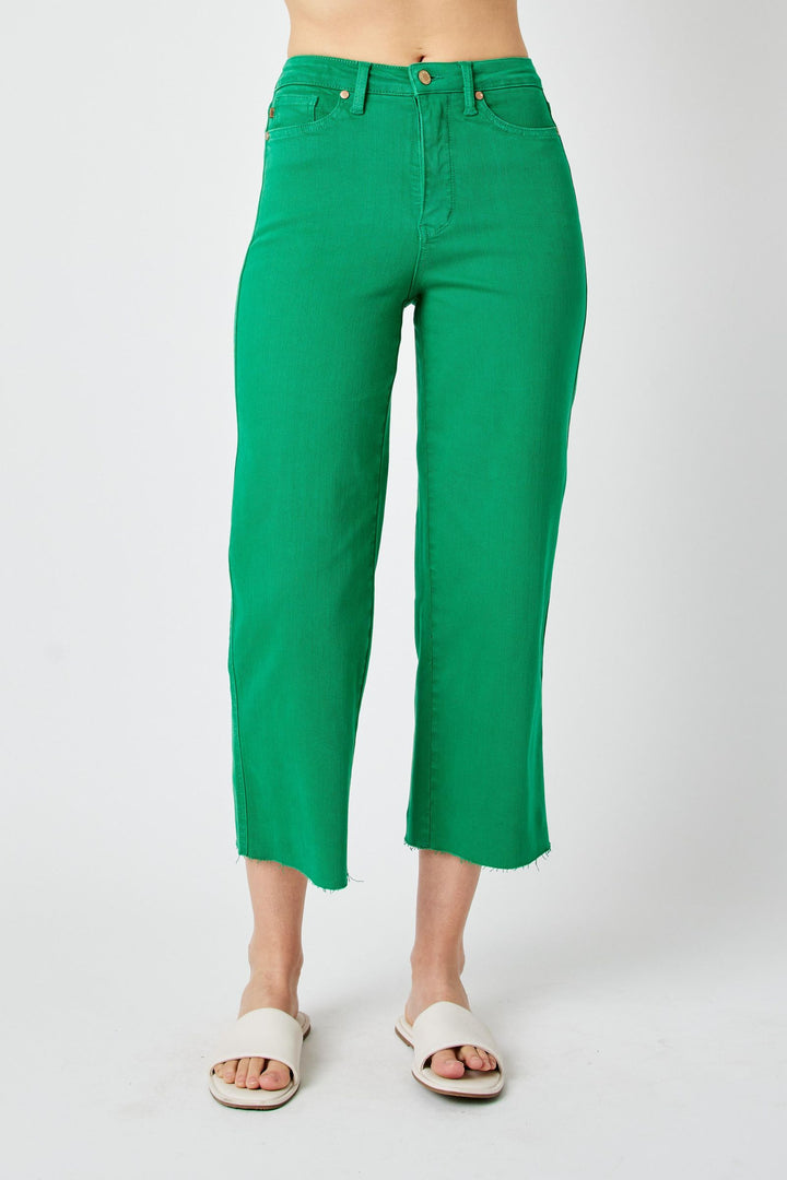 Judy Blue High Waist Garment Dyed Wide Leg Crop * FINAL SALE*