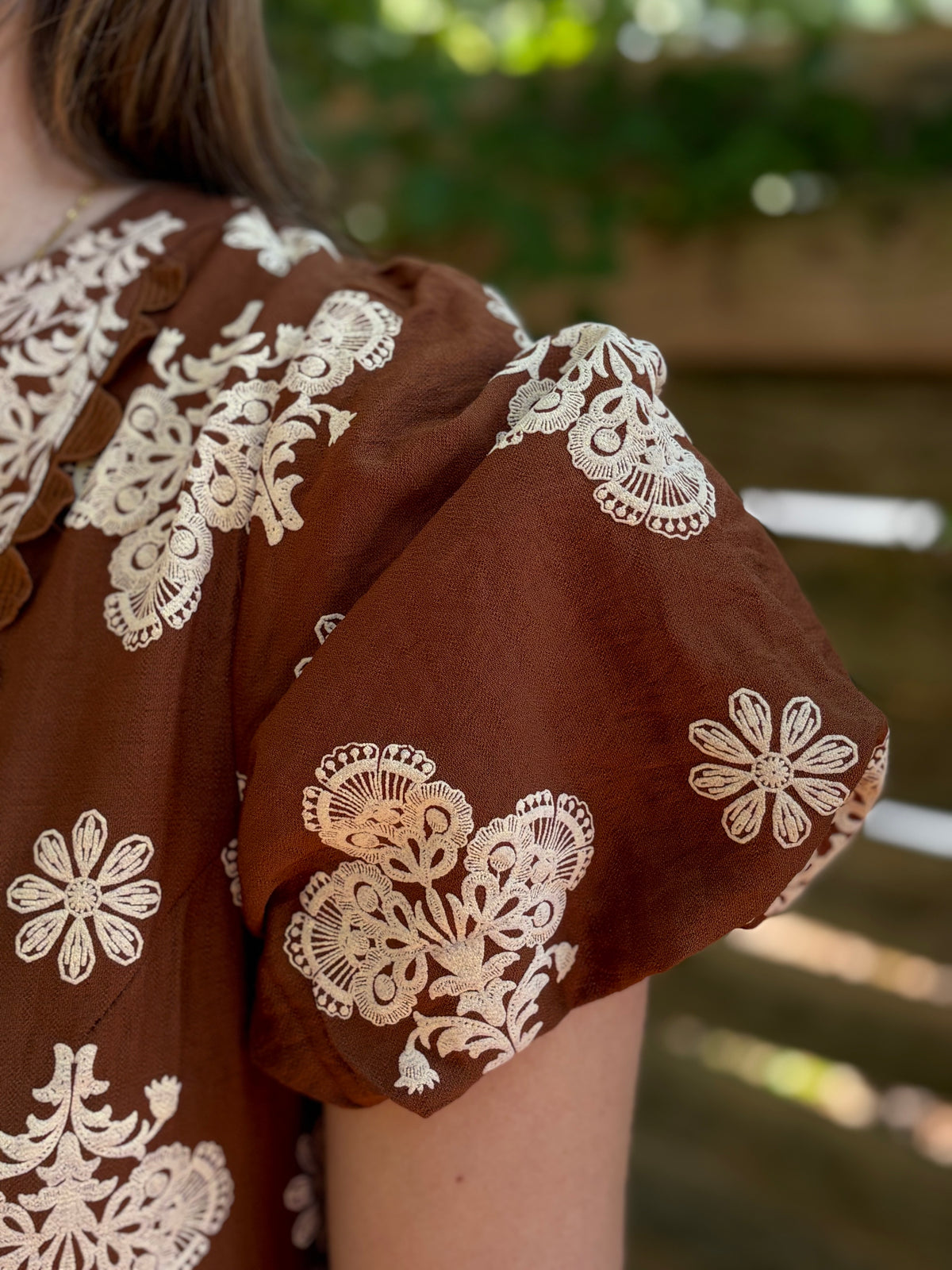 Walnut Mix Tiered Mini Dress