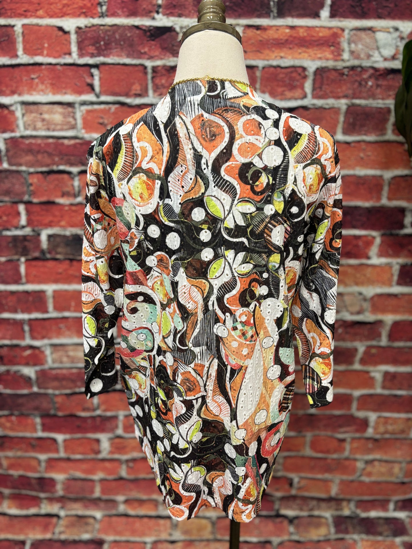 Gallery Print Eyelet Top