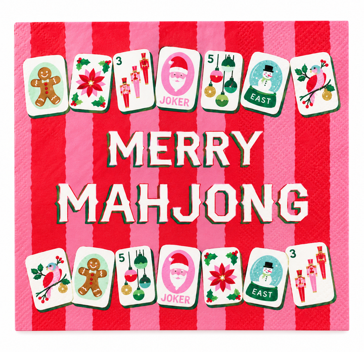 Christmas Mahjong Cocktail Napkins - 20ct