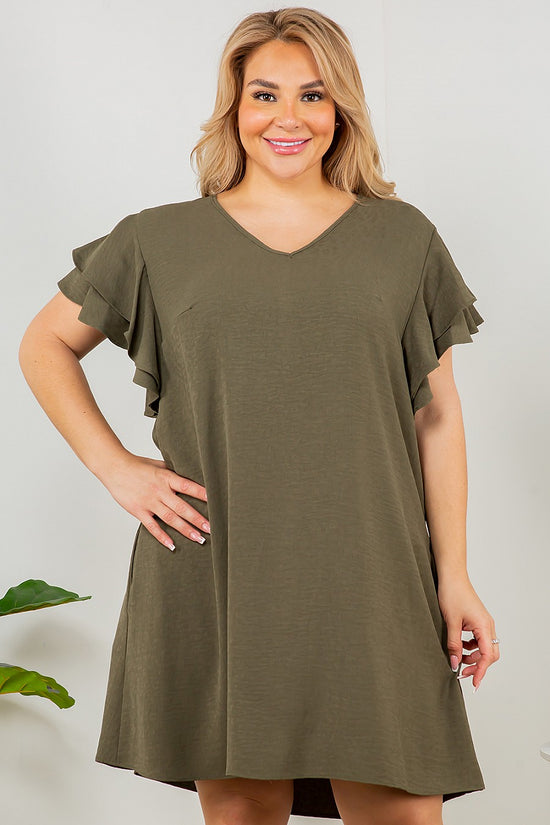 Midnight Ruffle Sleeve Dress