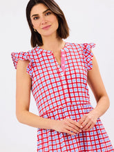 Load image into Gallery viewer, Riley Flutter Sleeve Gingham Dress

