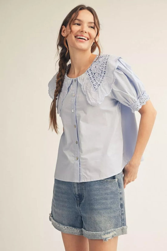 Vintage Darling Lace Collar Top