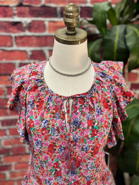 Garden Party Flutter Peplum Top