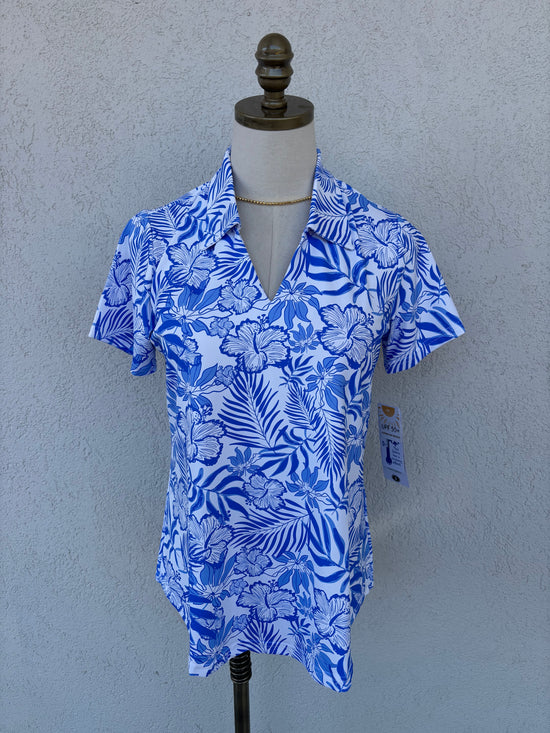 Tropical Collared Top