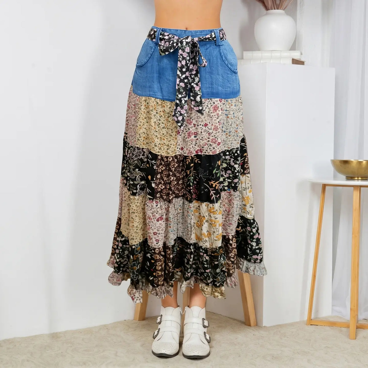 Patchwork Serenade Maxi Skirt