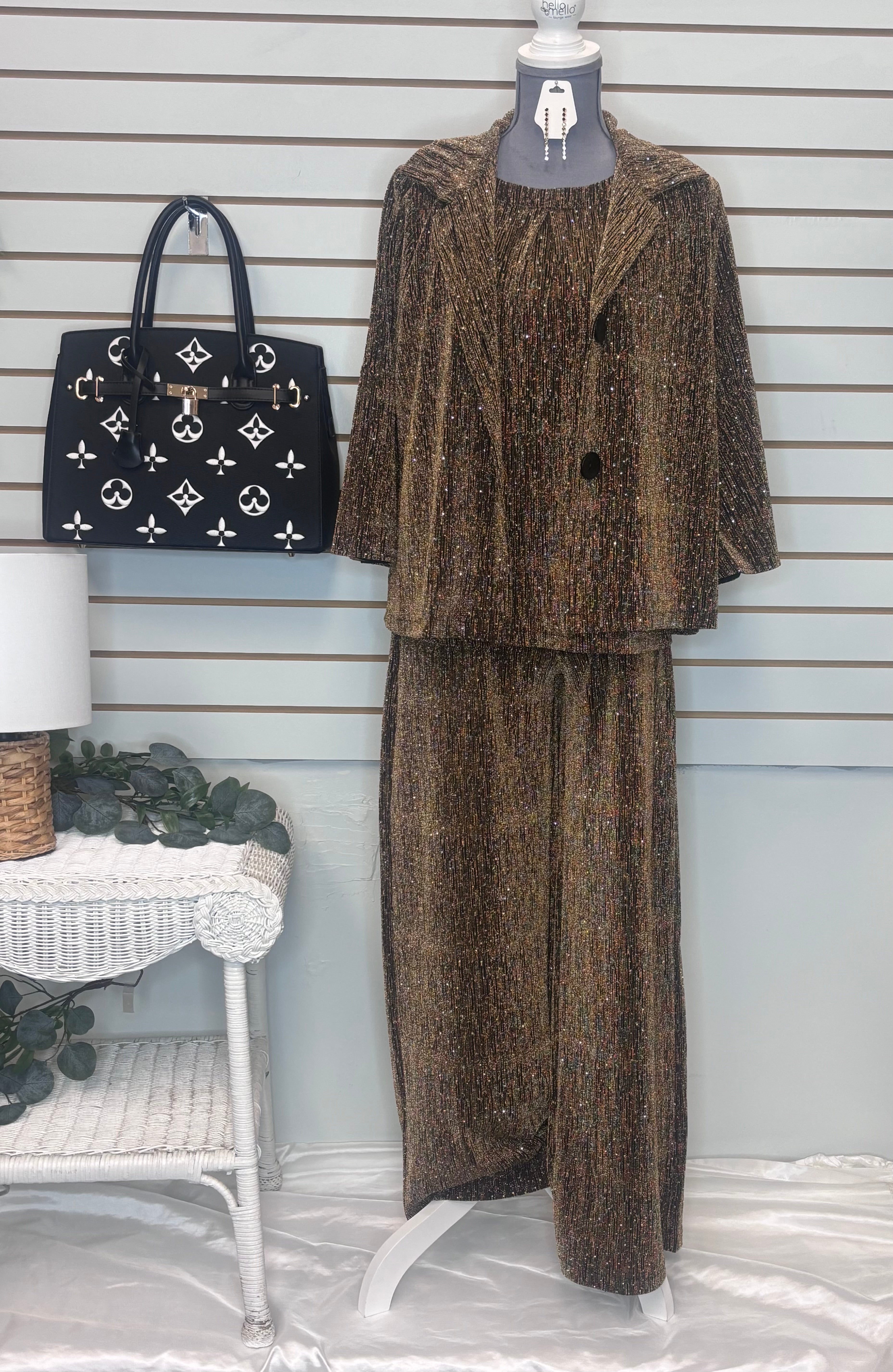 Wide Leg Rhinestone Pant *FINAL SALE*