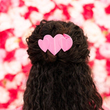 Load image into Gallery viewer, Flat Hair Clip | Medium | Pink Heart to Heart
