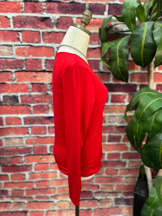 Essential Luxe Double-Lined V-Neck Top