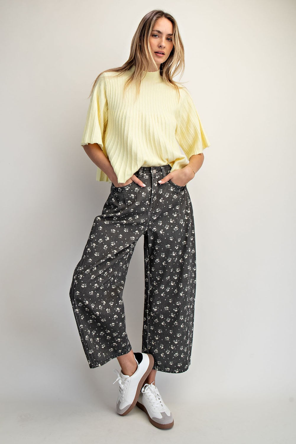 Floral Barrel Jeans