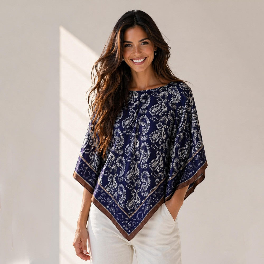 Do Everything In Love Silky Leopard Print Scarf Poncho
