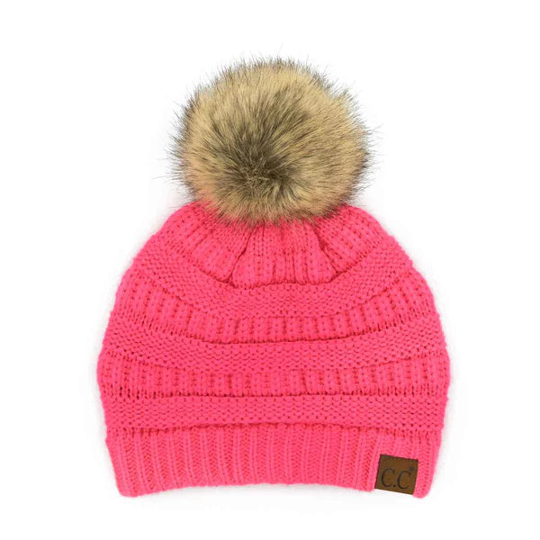 Mia Knit Fur Pom Beanie