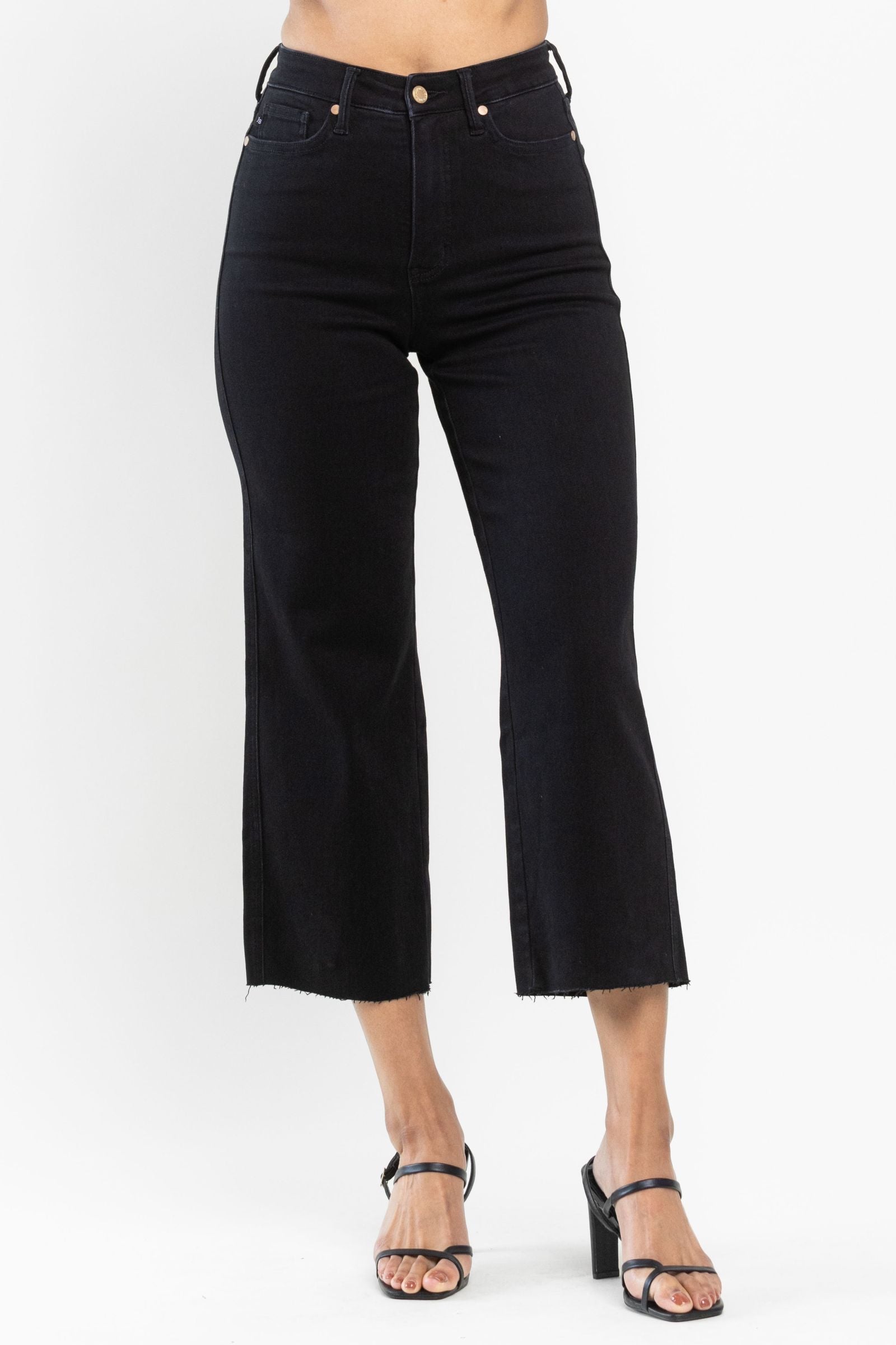 Judy Blue HW Tummy Control Raw Hem Crop Wide Leg *FINAL SALE*