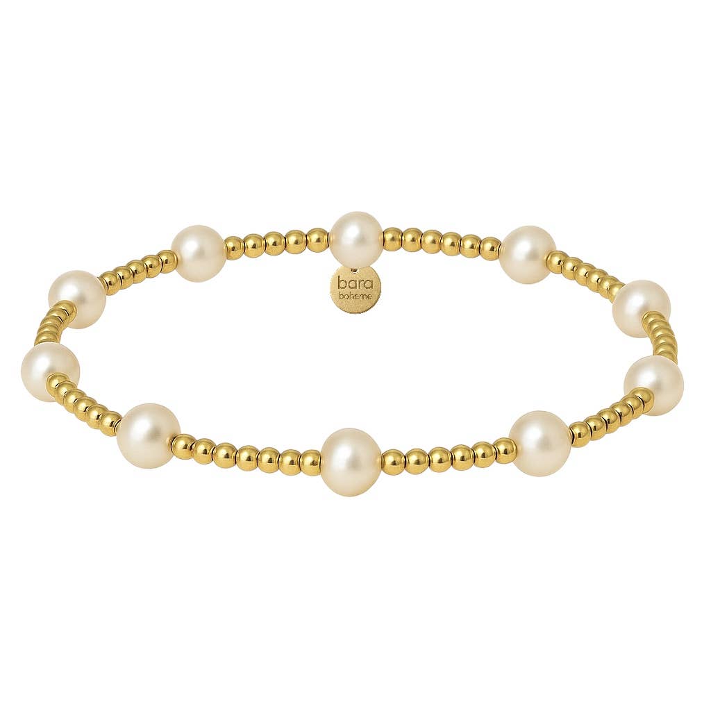 Bara | Gold Filled Beaded Bracelet with Pearls