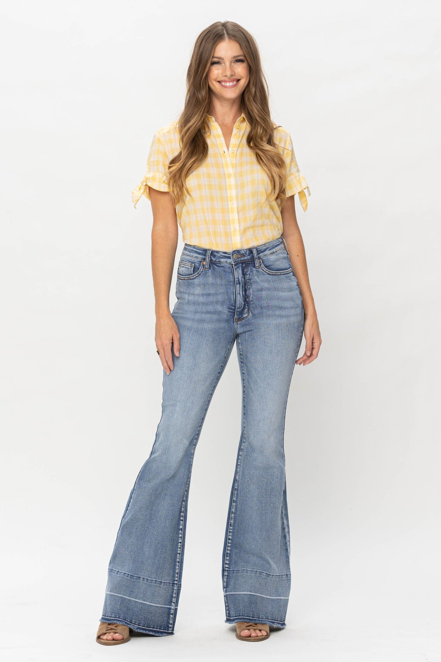 Judy Blue High Waist Tummy Control Release Hem Flare