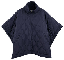 Load image into Gallery viewer, Quarter Zip Quilted Puffer Poncho
