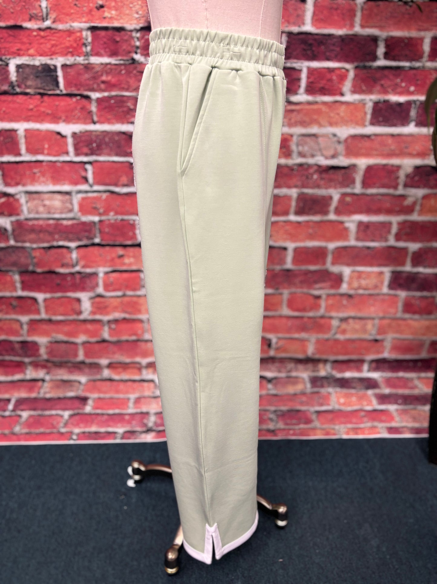 Sage Green Scalloped Lounge Pants