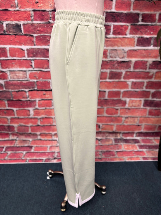 Sage Green Scalloped Lounge Pants