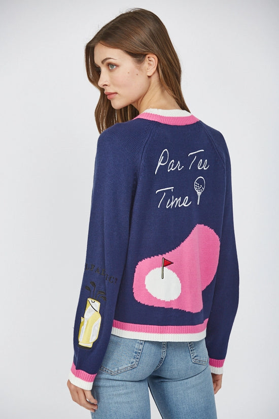 GOLF EMBROIDERED PATCH CARDIGAN
