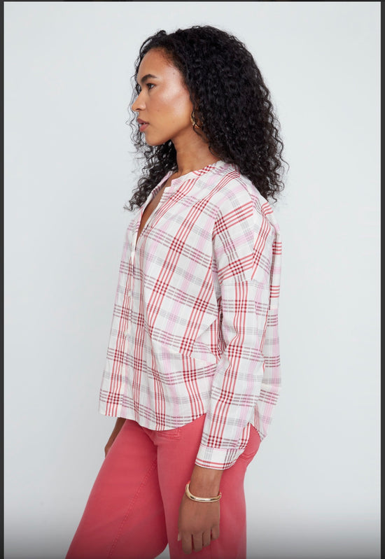 Rosy Plaid Breeze Blouse
