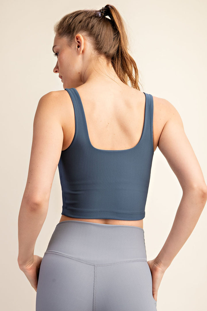 Nylon Rib Crop Top