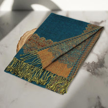 Load image into Gallery viewer, Border Pashmina Scarf Shawl with Fringe
