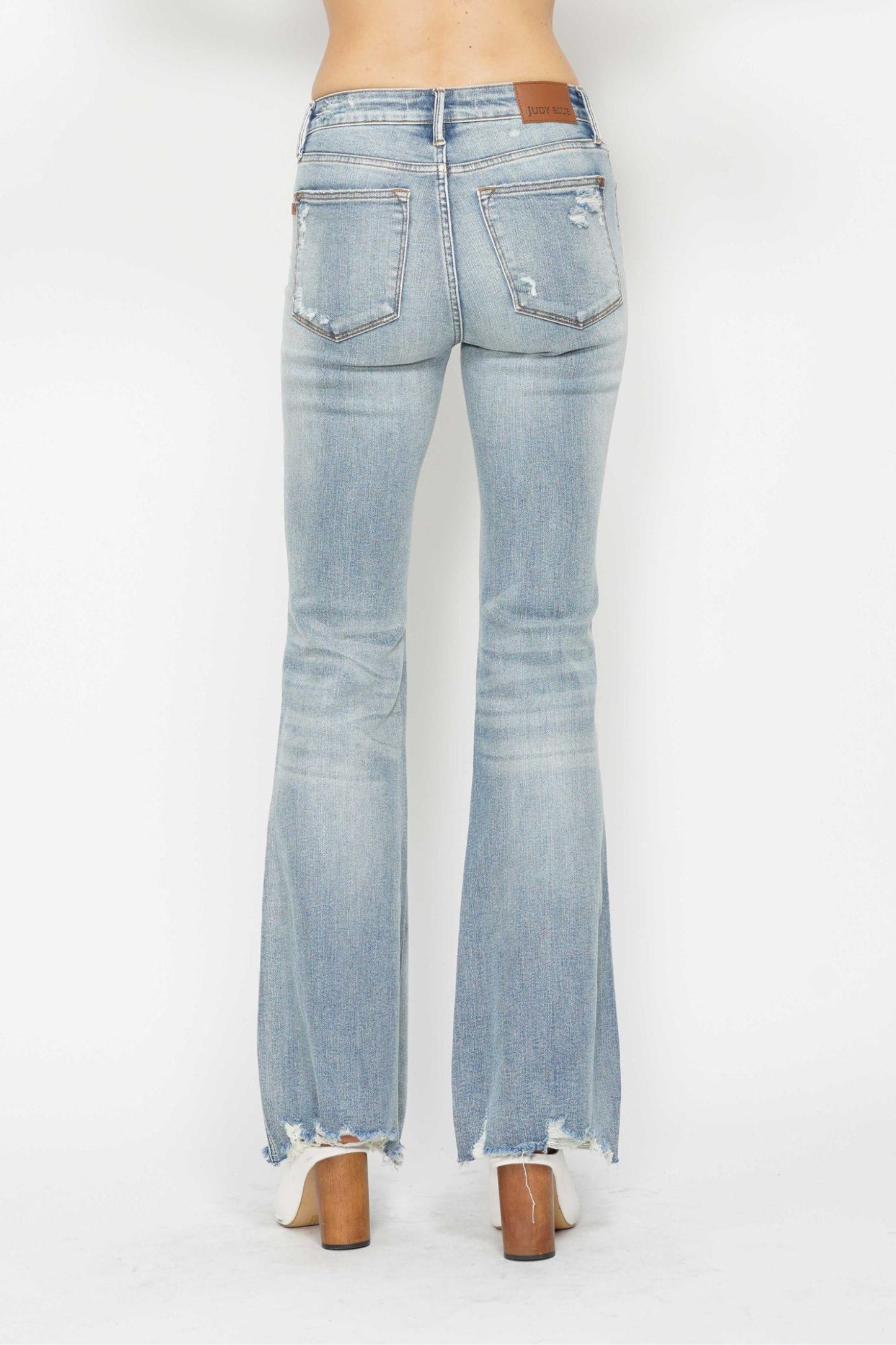 Judy Blue Mide Rise Tummy Control Destroy Flare