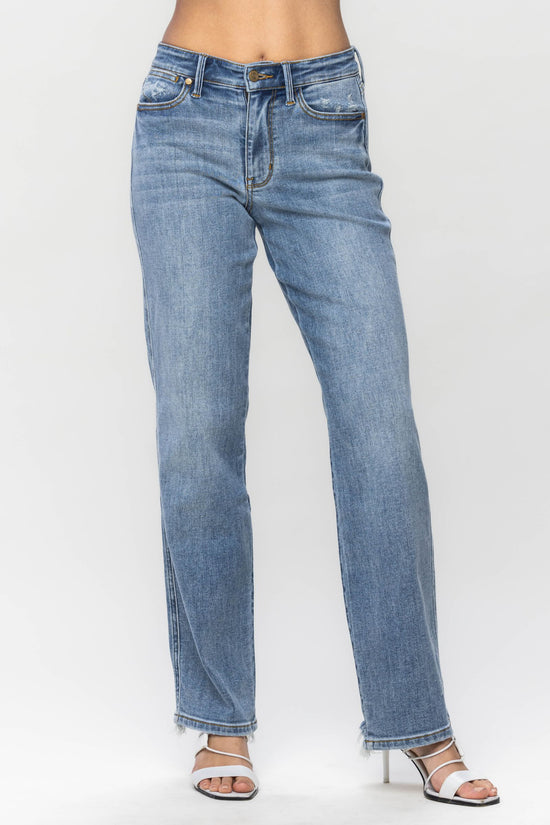 Judy Blue Mid Rise Yoke Cell Phone Pocket Dad Jean