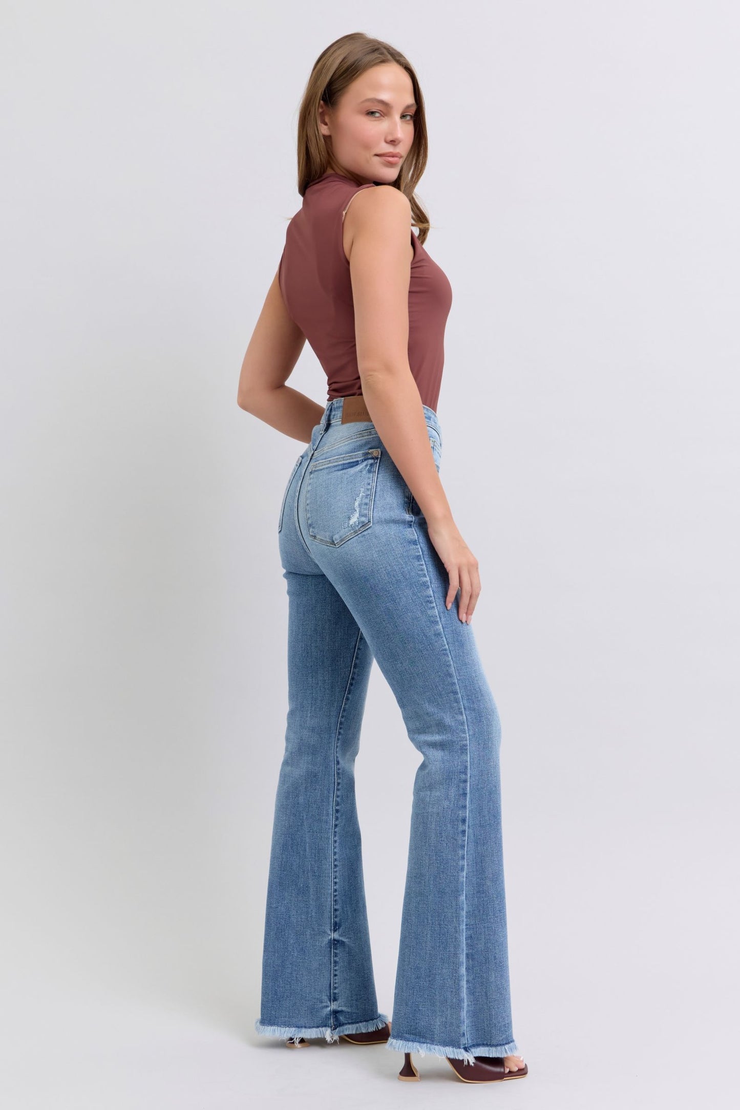 High Waist Bootcut With Fray Hem *FINAL SALE*