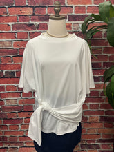 Load image into Gallery viewer, Glazed Cotton Batwing Waist Tie T-Shirt
