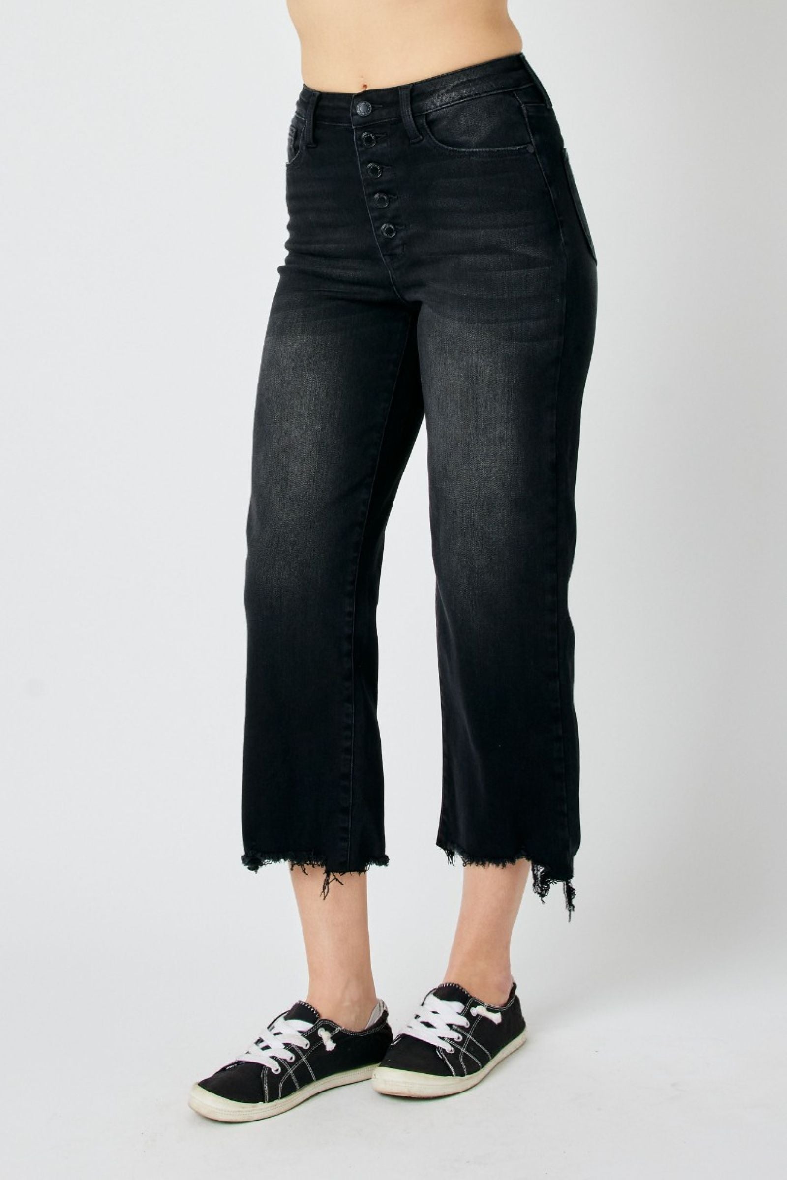 Judy Blue High Waist Destroy Raw Hem Crop Wide *FINAL SALE*